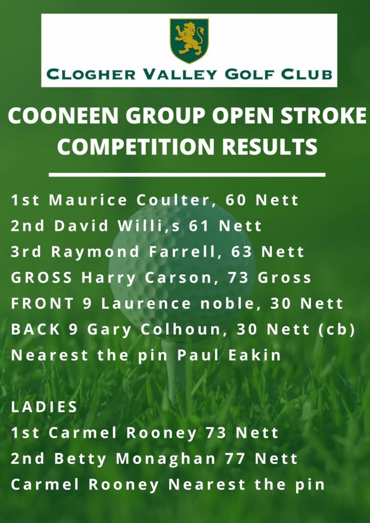Cooneen Group Open Stroke Results