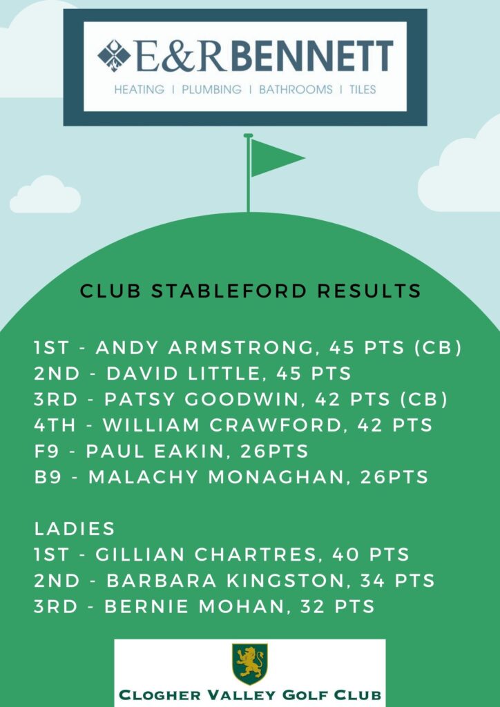 E & R Bennett Club Stableford Results