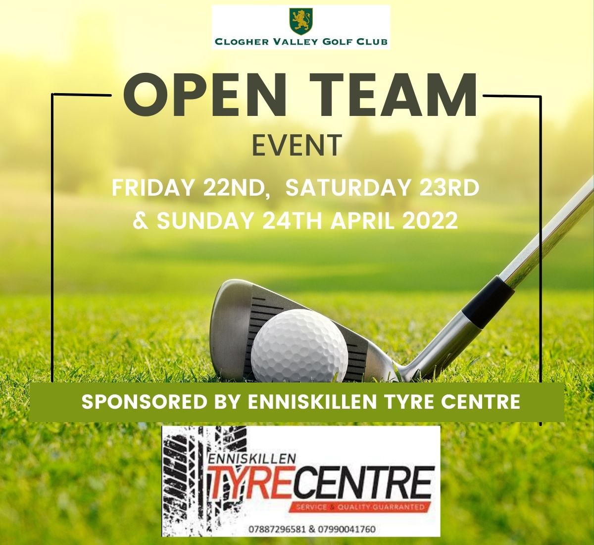 Enniskillen Tyre Centre Open Team Event | Clogher Valley Golf Club | Tyrone  & Fermanagh