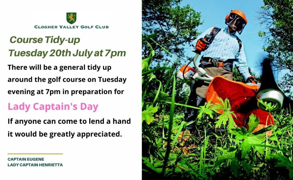 Course Tidy-up | Tuesday 20th July @ 7.00pm